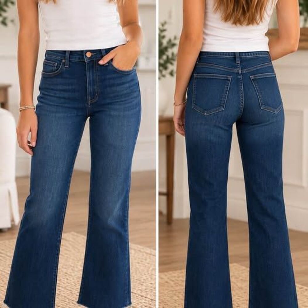 MOTHER High Waisted Cropped Flare Jeans